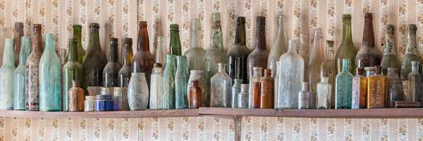 Bottles in the Cerro Gordo Museum